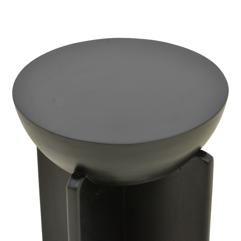 Βοηθητικό τραπέζι Jenby pakoworld μασίφ μάνγκο ξύλο μαύρο Φ40x50εκ