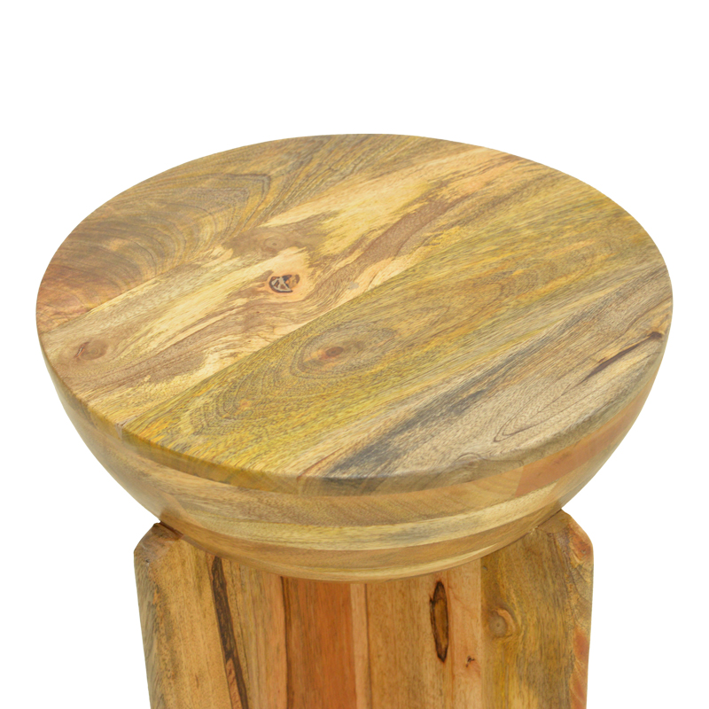 Βοηθητικό τραπέζι Jenby pakoworld μασίφ μάνγκο ξύλο σε φυσική απόχρωση Φ40x50εκ