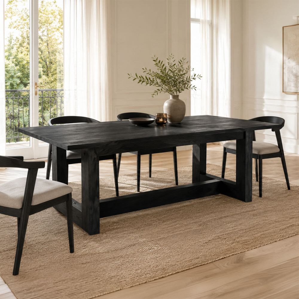 Table Senza pakoworld black mango wood 180x90x76cm