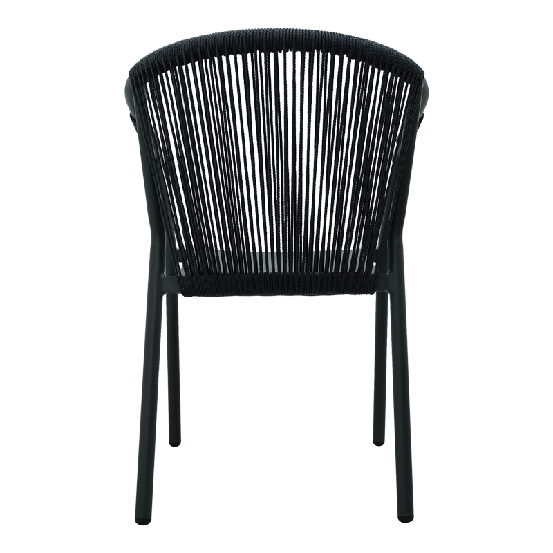 Aluminum armchair Convince pakoworld stackable with grey frame-textilene-pe rattan 56x63x82cm Aluminum armchair Convince pakoworld stackable with grey frame-textilene-pe rattan 56x63x82cm