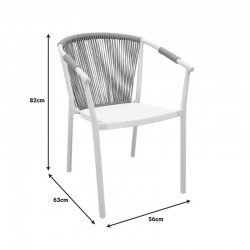 Aluminum armchair Convince pakoworld stackable with grey frame-textilene-pe rattan 56x63x82cm Aluminum armchair Convince pakoworld stackable with grey frame-textilene-pe rattan 56x63x82cm