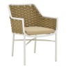 Πολυθρόνα Ortegia pakoworld αλουμίνιο με λευκό σκελετό- χακί σχοινί 57x62x82εκ