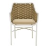 Πολυθρόνα Ortegia pakoworld αλουμίνιο με λευκό σκελετό- χακί σχοινί 57x62x82εκ