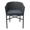 Aluminum armchair Noevo pakoworld stackable with gray frame and cushion 57x62x76cm