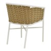 Aluminum armchair Noevo pakoworld stackable with white frame-natural rope 57x62x76cm