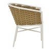Aluminum armchair Noevo pakoworld stackable with white frame-natural rope 57x62x76cm