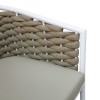 Aluminum armchair Noevo pakoworld stackable with white frame-natural rope 57x62x76cm