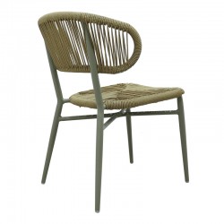 Aluminum-pe rattan chair Agus pakoworld stackable in brown shade 55x63x77cm Aluminum-pe rattan chair Agus pakoworld stackable in brown shade 55x63x77cm