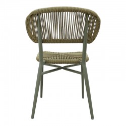 Aluminum-pe rattan chair Agus pakoworld stackable in brown shade 55x63x77cm Aluminum-pe rattan chair Agus pakoworld stackable in brown shade 55x63x77cm