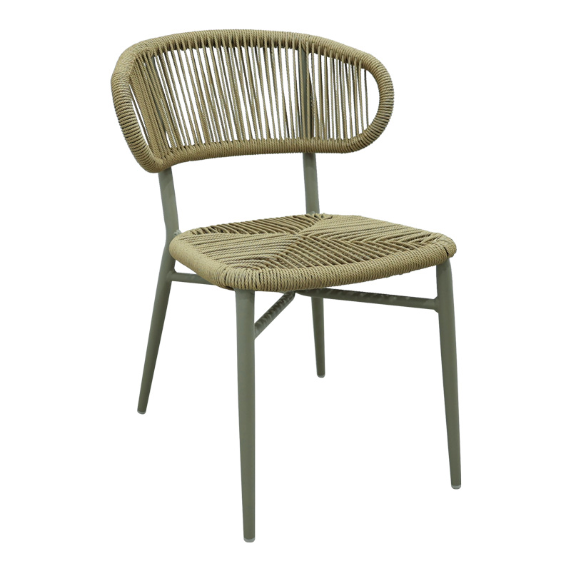 Aluminum-pe rattan chair Agus pakoworld stackable in brown shade 55x63x77cm Aluminum-pe rattan chair Agus pakoworld stackable in brown shade 55x63x77cm