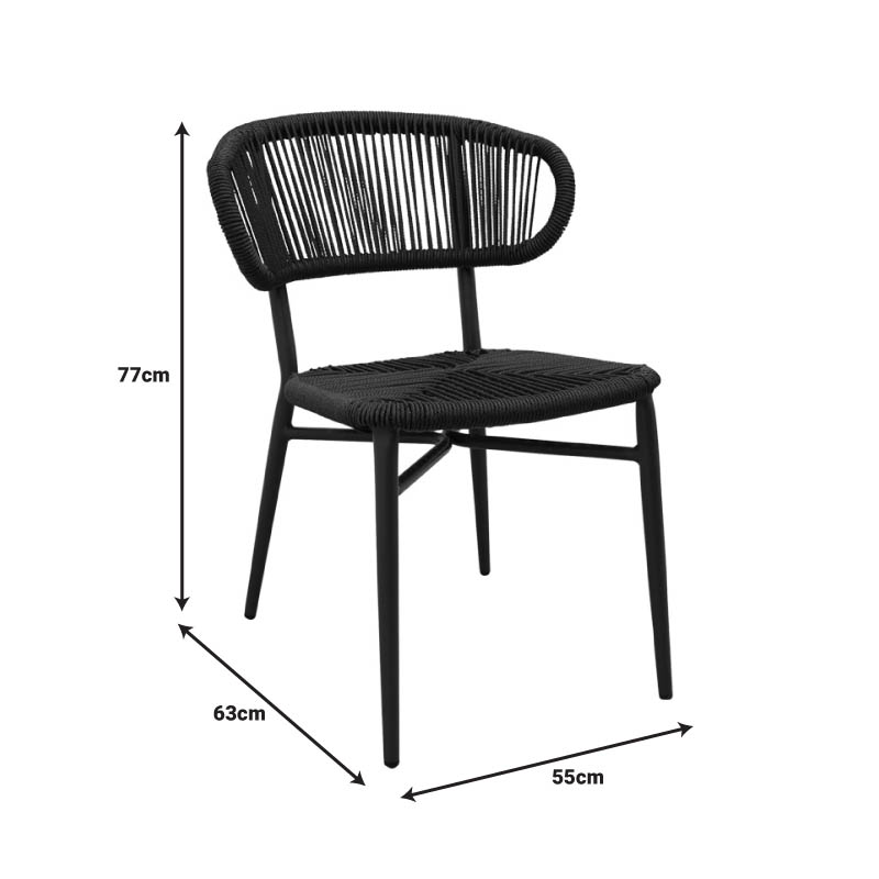 Aluminum-pe rattan chair Agus pakoworld stackable in white shade 55x63x77cm Aluminum-pe rattan chair Agus pakoworld stackable in white shade 55x63x77cm