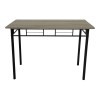 Τραπεζαρία Reforia pakoworld σετ 5τμχ mdf σε γκρι απόχρωση με μαύρα μεταλλικά πόδια 110x60x74εκ