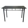 Τραπεζαρία Reforia pakoworld σετ 5τμχ mdf σε μαύρη απόχρωση με μαύρα μεταλλικά πόδια 110x60x74εκ