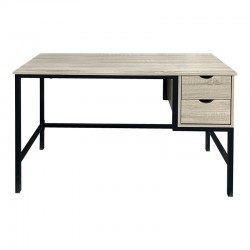 Ramen pakoworld work desk in sonoma shade with black metal legs 120x48x76cm Ramen pakoworld work desk in sonoma shade with black metal legs 120x48x76cm