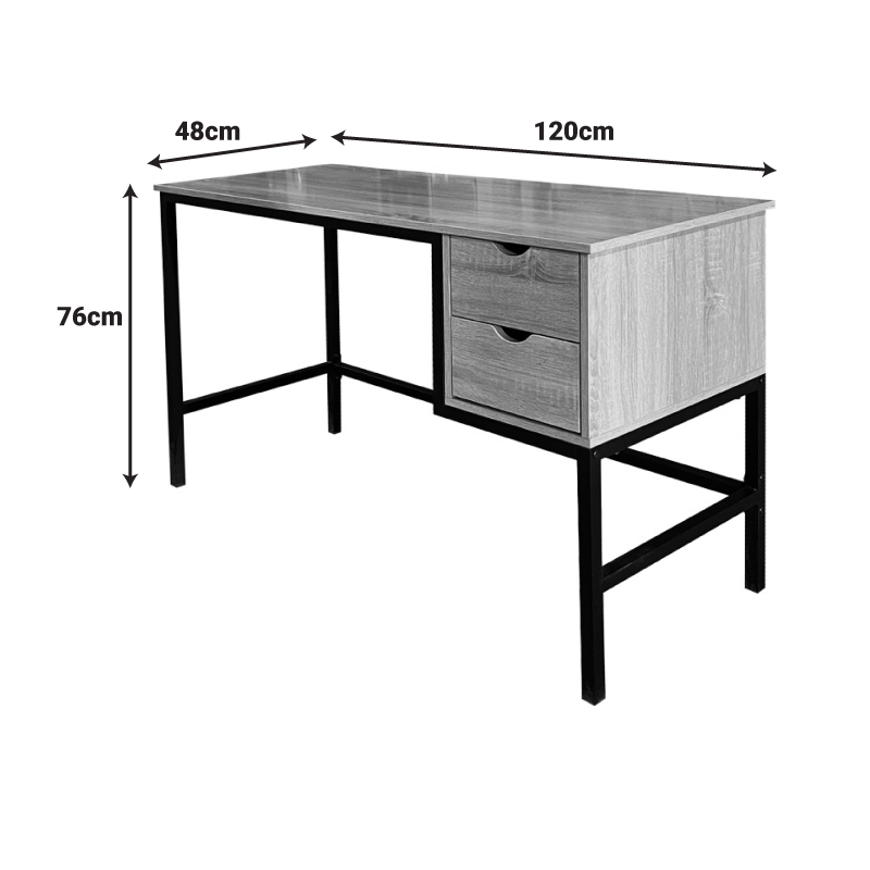 Ramen pakoworld work desk in sonoma shade with black metal legs 120x48x76cm Ramen pakoworld work desk in sonoma shade with black metal legs 120x48x76cm