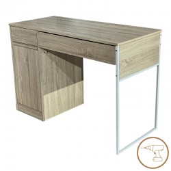 Kantor pakoworld work desk in natural shade with white metal leg 110x50x76cm Kantor pakoworld work desk in natural shade with white metal leg 110x50x76cm