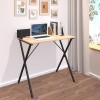 Office desk Zervan pakoworld in oak color with black metal legs 80x50x84cm