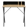 Office desk Zervan pakoworld in oak color with black metal legs 80x50x84cm