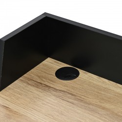 Office desk Zervan pakoworld in oak color with black metal legs 80x50x84cm Office desk Zervan pakoworld in oak color with black metal legs 80x50x84cm