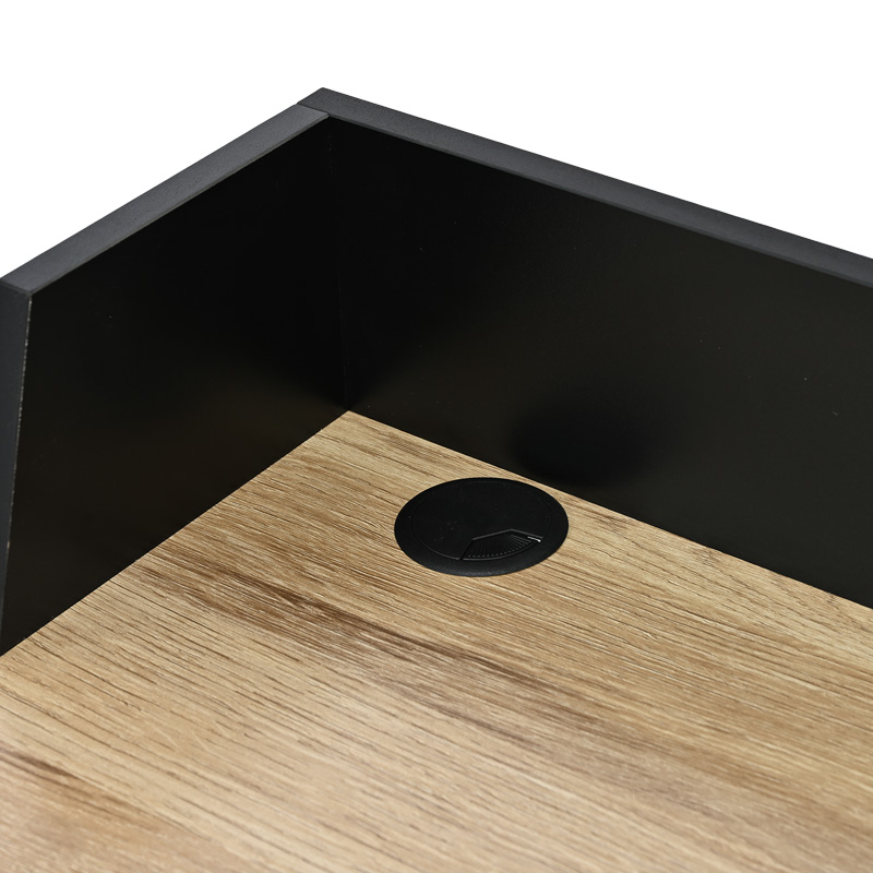 Office desk Zervan pakoworld in oak color with black metal legs 80x50x84cm Office desk Zervan pakoworld in oak color with black metal legs 80x50x84cm