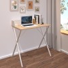 Office desk Zervan pakoworld in oak color with white metal legs 80x50x84cm