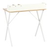 Office desk Zervan pakoworld in oak color with white metal legs 80x50x84cm