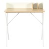 Office desk Zervan pakoworld in oak color with white metal legs 80x50x84cm