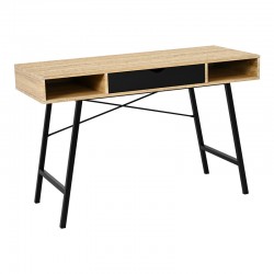 Office desk Yamin pakoworld in oak color with black metal legs 120x48x76cm Office desk Yamin pakoworld in oak color with black metal legs 120x48x76cm