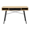 Office desk Yamin pakoworld in oak color with black metal legs 120x48x76cm