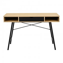 Office desk Yamin pakoworld in oak color with black metal legs 120x48x76cm Office desk Yamin pakoworld in oak color with black metal legs 120x48x76cm