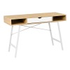 Office desk Yamin pakoworld in oak color with white metal legs 120x48x76cm