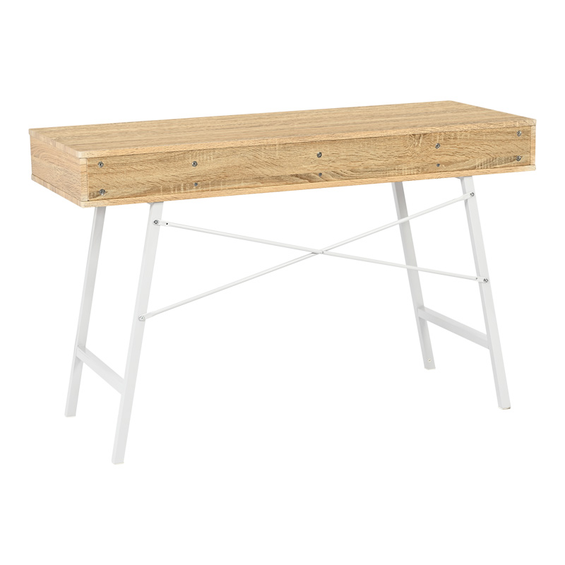 Office desk Yamin pakoworld in oak color with white metal legs 120x48x76cm Office desk Yamin pakoworld in oak color with white metal legs 120x48x76cm