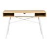 Office desk Yamin pakoworld in oak color with white metal legs 120x48x76cm
