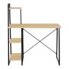 Office desk with shelves Deckstor pakoworld in oak color with black metal legs 102x50x117cm