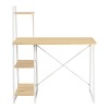 Office desk with shelves Deckstor pakoworld in oak color with white metal legs 102x50x117cm