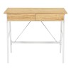 Γραφείο εργασίας Lione pakoworld με συρτάρια σε oak απόχρωση με πόδι λευκό μέταλλο 90x50x75εκ