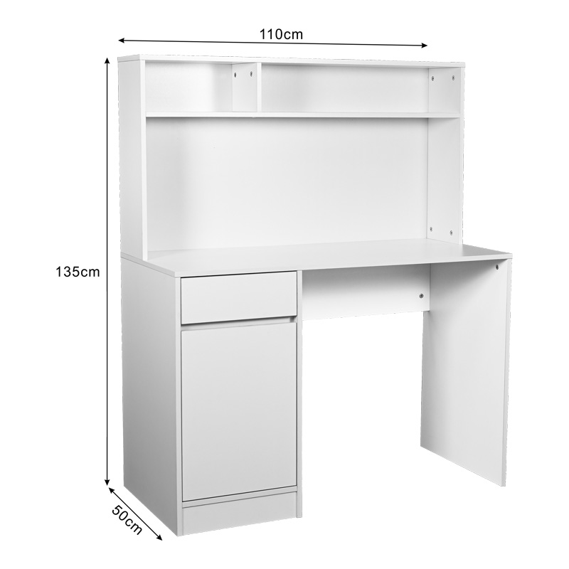 Office desk with shelf Secreta pakoworld in white color 110x50x135cm Office desk with shelf Secreta pakoworld in white color 110x50x135cm