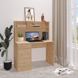 Office desk with shelf Secreta pakoworld in oak color 110x50x135cm Office desk with shelf Secreta pakoworld in oak color 110x50x135cm