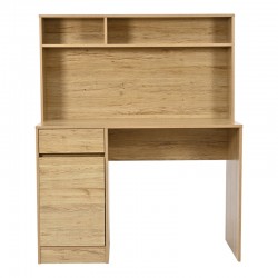 Office desk with shelf Secreta pakoworld in oak color 110x50x135cm Office desk with shelf Secreta pakoworld in oak color 110x50x135cm