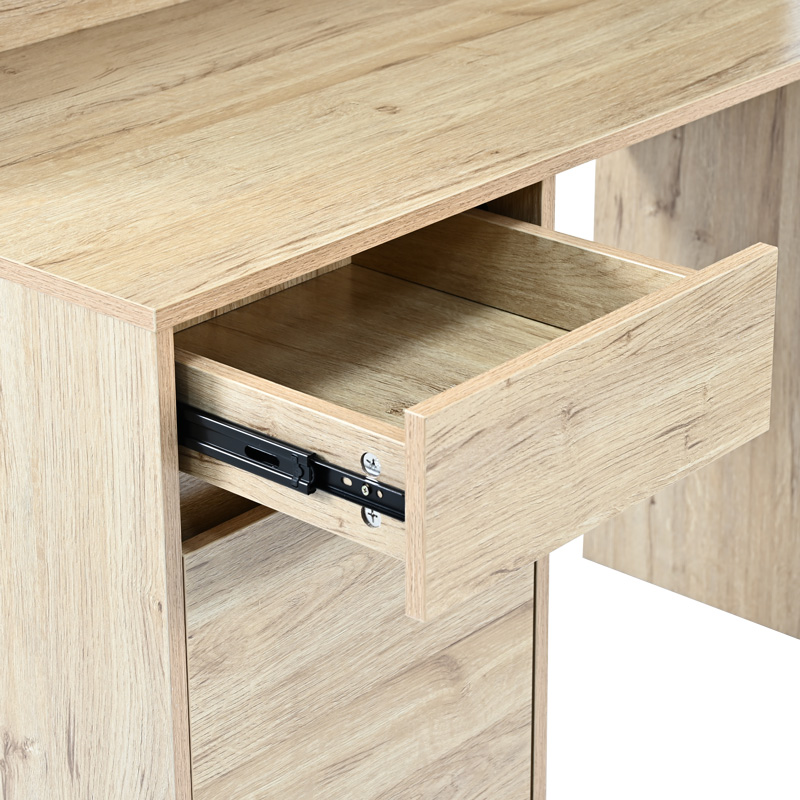 Office desk with shelf Secreta pakoworld in oak color 110x50x135cm Office desk with shelf Secreta pakoworld in oak color 110x50x135cm