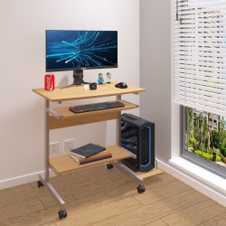 Computer desk Veronce pakoworld in natural color with metal skeleton 89x47x71cm Computer desk Veronce pakoworld in natural color with metal skeleton 89x47x71cm