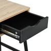 Office desk with shelf and drawer Rezio pakoworld in oak color with black metal leg 75x45x76cm