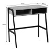 Office desk with shelf and drawer Rezio pakoworld in oak color with black metal leg 75x45x76cm