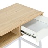 Office desk with shelf and drawer Rezio pakoworld in oak-white color with white metal leg 75x45x76cm