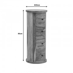 Settie pakoworld chest of drawers, solid sheesham wood in walnut shade, Φ35x85cm Settie pakoworld chest of drawers, solid sheesham wood in walnut shade, Φ35x85cm