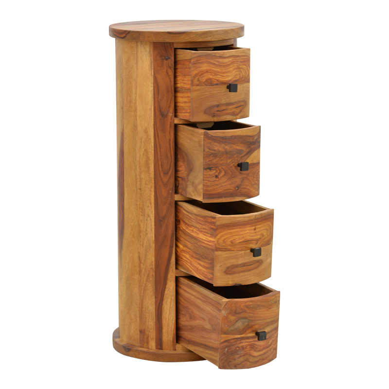 Settie pakoworld chest of drawers, solid sheesham wood in walnut shade, Φ35x85cm Settie pakoworld chest of drawers, solid sheesham wood in walnut shade, Φ35x85cm