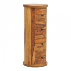 Settie pakoworld chest of drawers, solid sheesham wood in walnut shade, Φ35x85cm Settie pakoworld chest of drawers, solid sheesham wood in walnut shade, Φ35x85cm