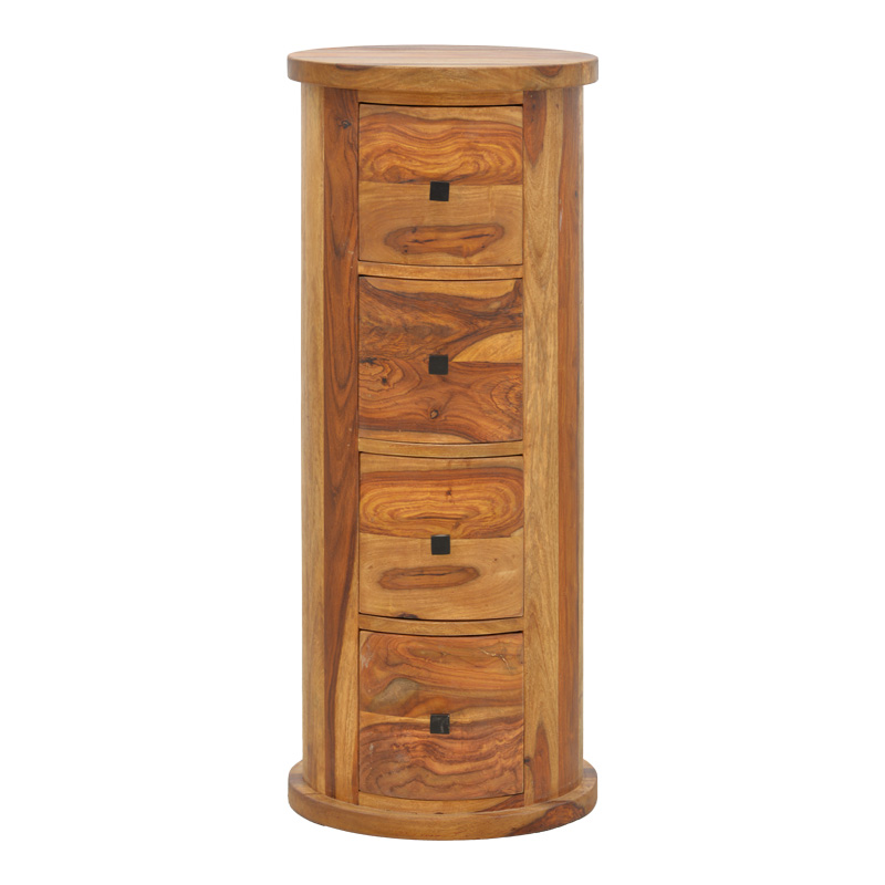 Settie pakoworld chest of drawers, solid sheesham wood in walnut shade, Φ35x85cm Settie pakoworld chest of drawers, solid sheesham wood in walnut shade, Φ35x85cm