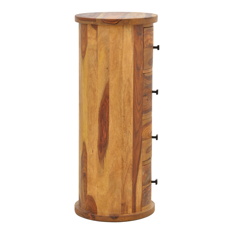 Settie pakoworld chest of drawers, solid sheesham wood in walnut shade, Φ35x85cm Settie pakoworld chest of drawers, solid sheesham wood in walnut shade, Φ35x85cm