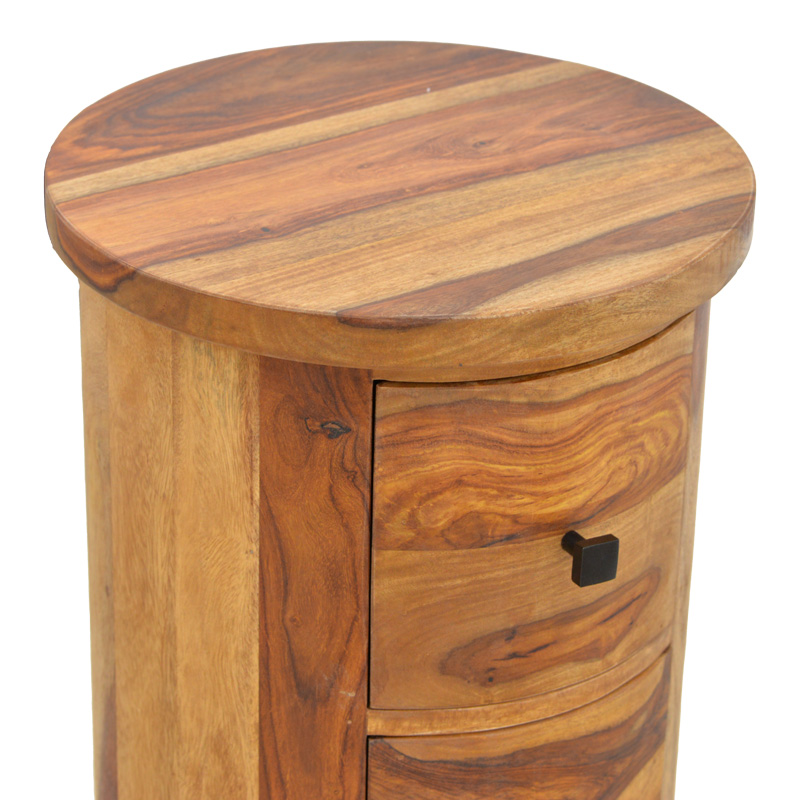 Settie pakoworld chest of drawers, solid sheesham wood in walnut shade, Φ35x85cm Settie pakoworld chest of drawers, solid sheesham wood in walnut shade, Φ35x85cm